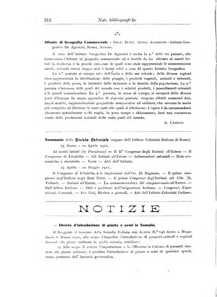 L'agricoltura coloniale organo dell'Istituto agricolo coloniale italiano e dell'Ufficio agrario sperimentale dell'Eritrea