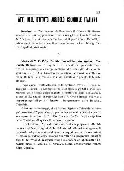 L'agricoltura coloniale organo dell'Istituto agricolo coloniale italiano e dell'Ufficio agrario sperimentale dell'Eritrea