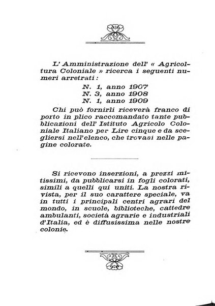 L'agricoltura coloniale organo dell'Istituto agricolo coloniale italiano e dell'Ufficio agrario sperimentale dell'Eritrea