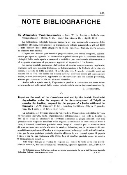 L'agricoltura coloniale organo dell'Istituto agricolo coloniale italiano e dell'Ufficio agrario sperimentale dell'Eritrea