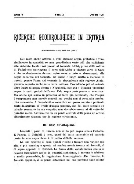 L'agricoltura coloniale organo dell'Istituto agricolo coloniale italiano e dell'Ufficio agrario sperimentale dell'Eritrea