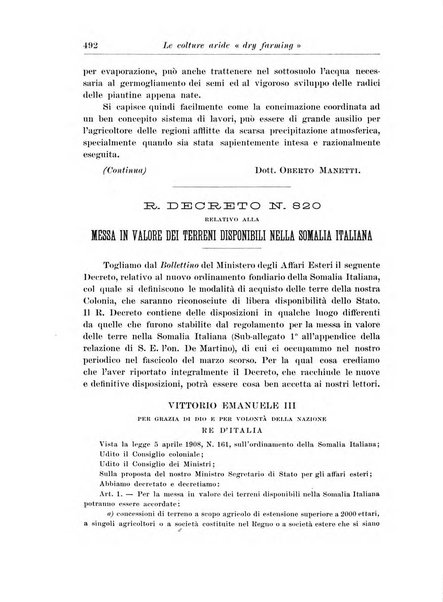 L'agricoltura coloniale organo dell'Istituto agricolo coloniale italiano e dell'Ufficio agrario sperimentale dell'Eritrea