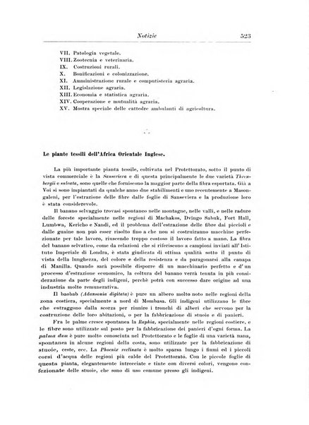 L'agricoltura coloniale organo dell'Istituto agricolo coloniale italiano e dell'Ufficio agrario sperimentale dell'Eritrea