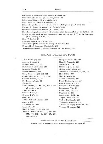 L'agricoltura coloniale organo dell'Istituto agricolo coloniale italiano e dell'Ufficio agrario sperimentale dell'Eritrea