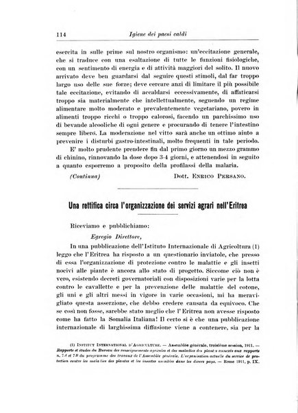 L'agricoltura coloniale organo dell'Istituto agricolo coloniale italiano e dell'Ufficio agrario sperimentale dell'Eritrea