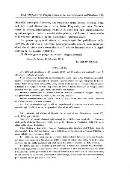 L'agricoltura coloniale organo dell'Istituto agricolo coloniale italiano e dell'Ufficio agrario sperimentale dell'Eritrea