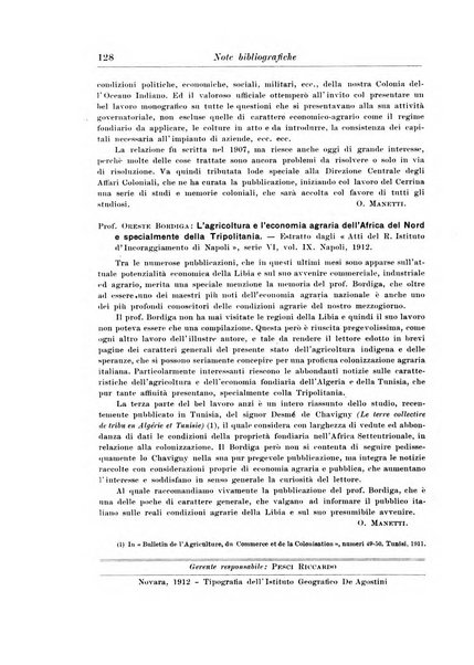 L'agricoltura coloniale organo dell'Istituto agricolo coloniale italiano e dell'Ufficio agrario sperimentale dell'Eritrea