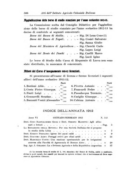 L'agricoltura coloniale organo dell'Istituto agricolo coloniale italiano e dell'Ufficio agrario sperimentale dell'Eritrea