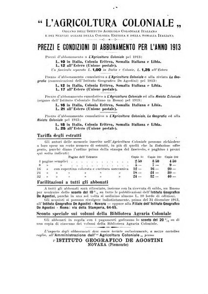 L'agricoltura coloniale organo dell'Istituto agricolo coloniale italiano e dell'Ufficio agrario sperimentale dell'Eritrea