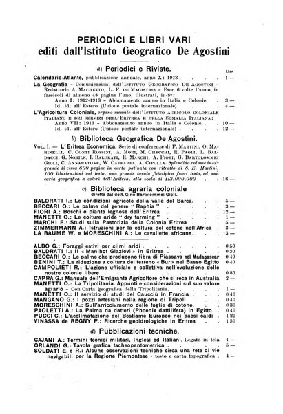 L'agricoltura coloniale organo dell'Istituto agricolo coloniale italiano e dell'Ufficio agrario sperimentale dell'Eritrea