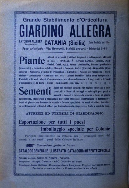 L'agricoltura coloniale organo dell'Istituto agricolo coloniale italiano e dell'Ufficio agrario sperimentale dell'Eritrea