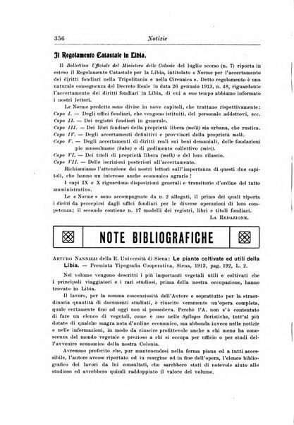 L'agricoltura coloniale organo dell'Istituto agricolo coloniale italiano e dell'Ufficio agrario sperimentale dell'Eritrea