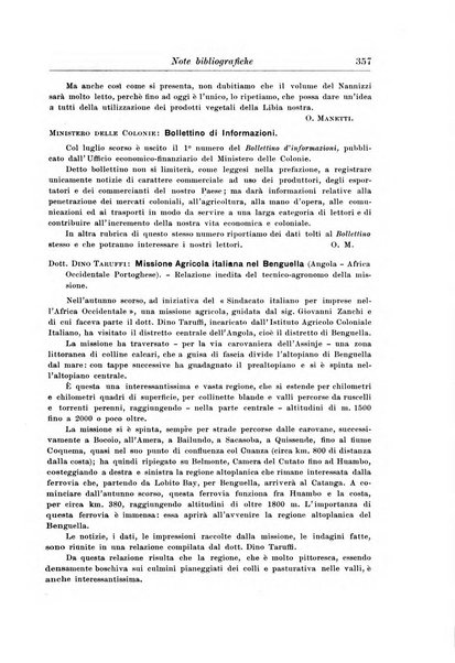 L'agricoltura coloniale organo dell'Istituto agricolo coloniale italiano e dell'Ufficio agrario sperimentale dell'Eritrea