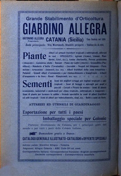 L'agricoltura coloniale organo dell'Istituto agricolo coloniale italiano e dell'Ufficio agrario sperimentale dell'Eritrea