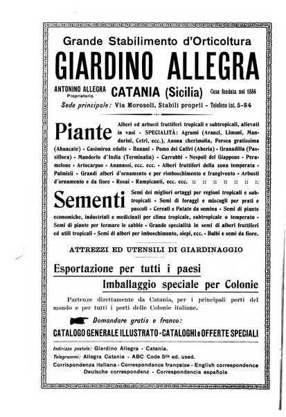 L'agricoltura coloniale organo dell'Istituto agricolo coloniale italiano e dell'Ufficio agrario sperimentale dell'Eritrea