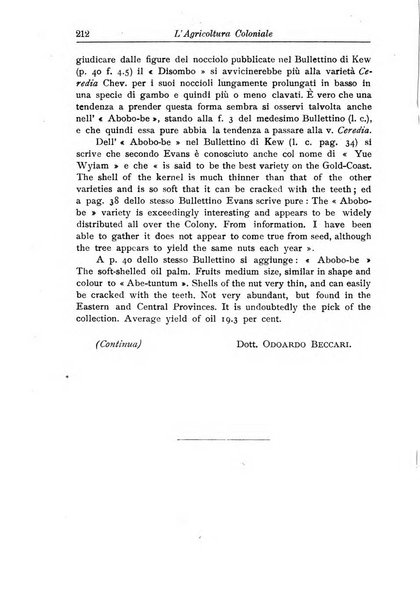 L'agricoltura coloniale organo dell'Istituto agricolo coloniale italiano e dell'Ufficio agrario sperimentale dell'Eritrea