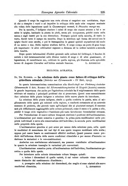 L'agricoltura coloniale organo dell'Istituto agricolo coloniale italiano e dell'Ufficio agrario sperimentale dell'Eritrea