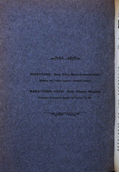 L'agricoltura coloniale organo dell'Istituto agricolo coloniale italiano e dell'Ufficio agrario sperimentale dell'Eritrea