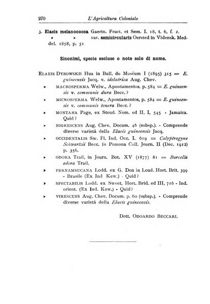 L'agricoltura coloniale organo dell'Istituto agricolo coloniale italiano e dell'Ufficio agrario sperimentale dell'Eritrea