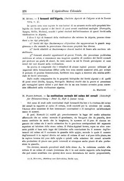 L'agricoltura coloniale organo dell'Istituto agricolo coloniale italiano e dell'Ufficio agrario sperimentale dell'Eritrea