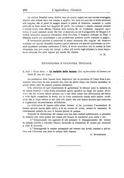 L'agricoltura coloniale organo dell'Istituto agricolo coloniale italiano e dell'Ufficio agrario sperimentale dell'Eritrea