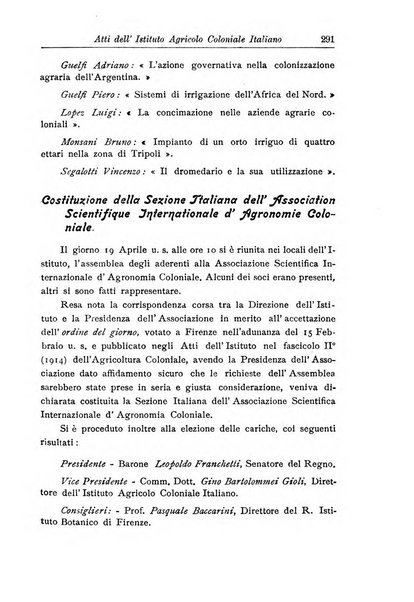 L'agricoltura coloniale organo dell'Istituto agricolo coloniale italiano e dell'Ufficio agrario sperimentale dell'Eritrea