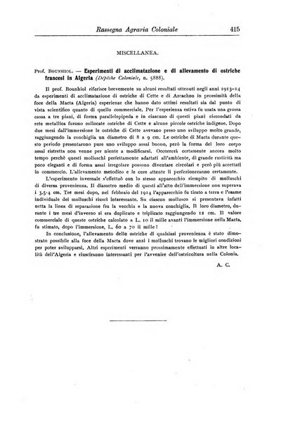 L'agricoltura coloniale organo dell'Istituto agricolo coloniale italiano e dell'Ufficio agrario sperimentale dell'Eritrea