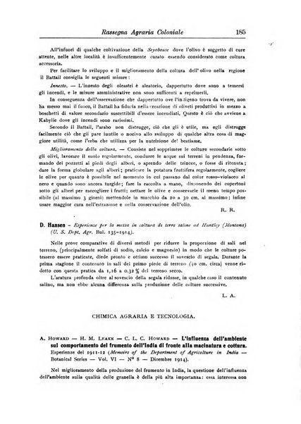 L'agricoltura coloniale organo dell'Istituto agricolo coloniale italiano e dell'Ufficio agrario sperimentale dell'Eritrea