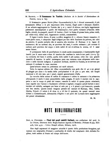 L'agricoltura coloniale organo dell'Istituto agricolo coloniale italiano e dell'Ufficio agrario sperimentale dell'Eritrea