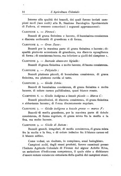 L'agricoltura coloniale organo dell'Istituto agricolo coloniale italiano e dell'Ufficio agrario sperimentale dell'Eritrea