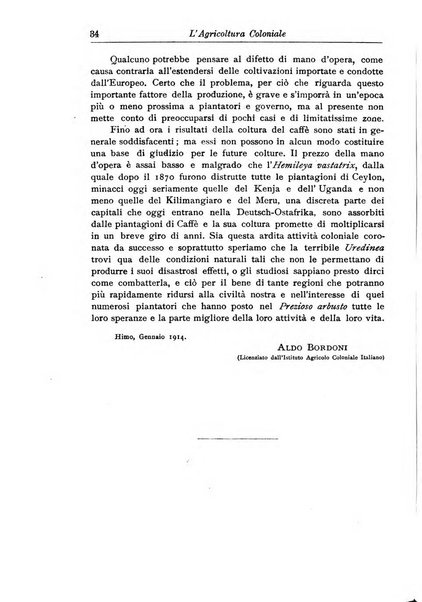 L'agricoltura coloniale organo dell'Istituto agricolo coloniale italiano e dell'Ufficio agrario sperimentale dell'Eritrea