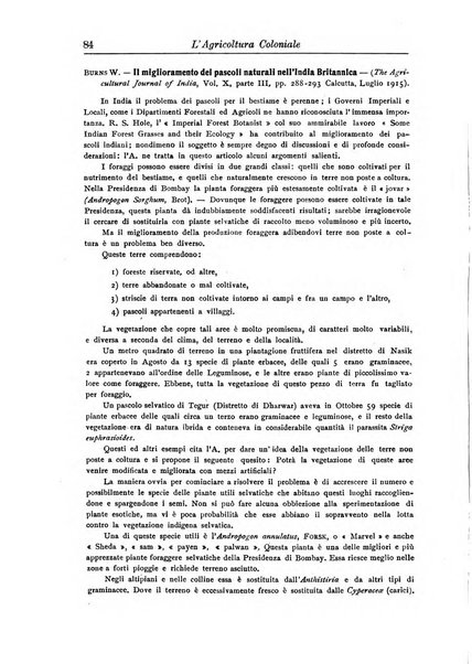 L'agricoltura coloniale organo dell'Istituto agricolo coloniale italiano e dell'Ufficio agrario sperimentale dell'Eritrea