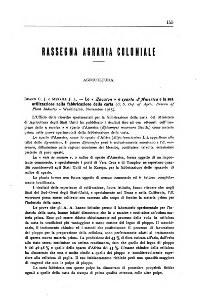 L'agricoltura coloniale organo dell'Istituto agricolo coloniale italiano e dell'Ufficio agrario sperimentale dell'Eritrea