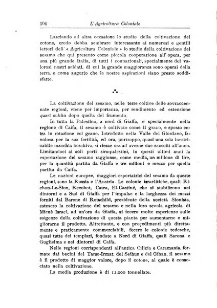 L'agricoltura coloniale organo dell'Istituto agricolo coloniale italiano e dell'Ufficio agrario sperimentale dell'Eritrea