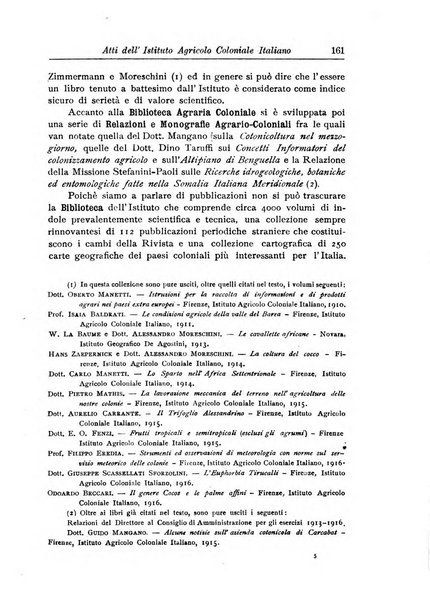 L'agricoltura coloniale organo dell'Istituto agricolo coloniale italiano e dell'Ufficio agrario sperimentale dell'Eritrea