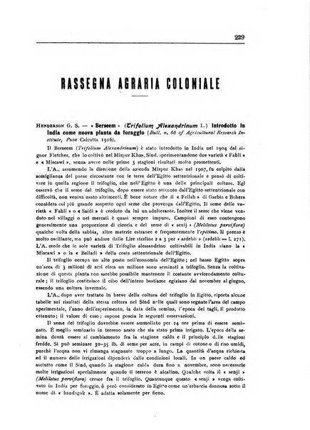 L'agricoltura coloniale organo dell'Istituto agricolo coloniale italiano e dell'Ufficio agrario sperimentale dell'Eritrea