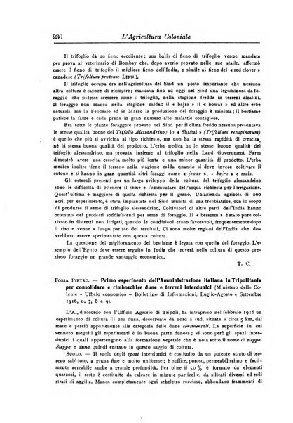 L'agricoltura coloniale organo dell'Istituto agricolo coloniale italiano e dell'Ufficio agrario sperimentale dell'Eritrea