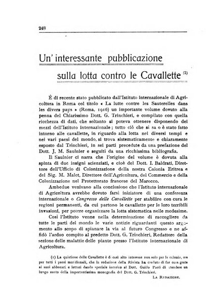 L'agricoltura coloniale organo dell'Istituto agricolo coloniale italiano e dell'Ufficio agrario sperimentale dell'Eritrea