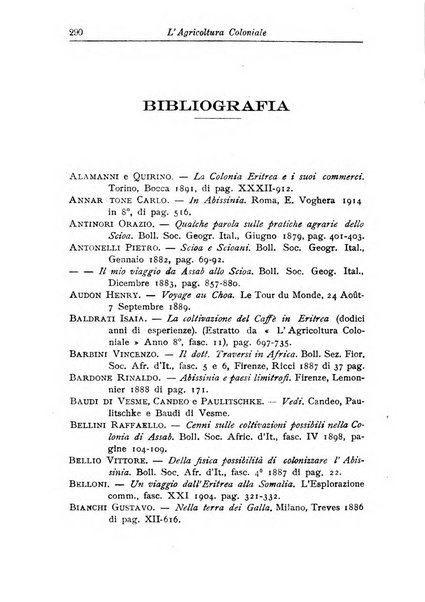 L'agricoltura coloniale organo dell'Istituto agricolo coloniale italiano e dell'Ufficio agrario sperimentale dell'Eritrea