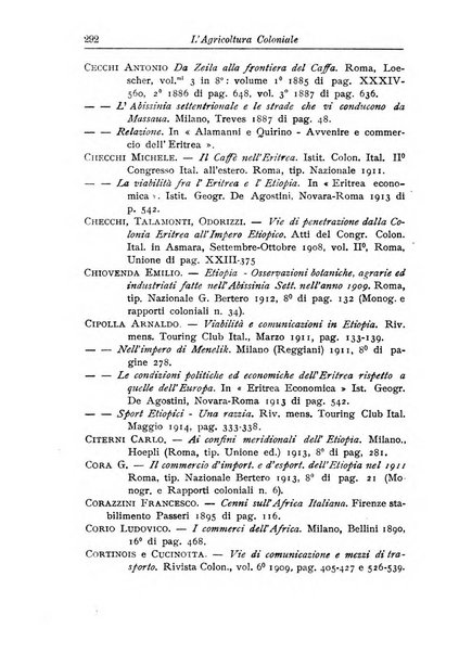 L'agricoltura coloniale organo dell'Istituto agricolo coloniale italiano e dell'Ufficio agrario sperimentale dell'Eritrea