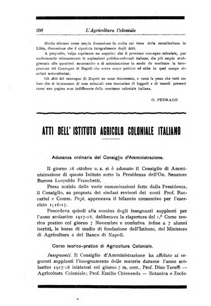 L'agricoltura coloniale organo dell'Istituto agricolo coloniale italiano e dell'Ufficio agrario sperimentale dell'Eritrea