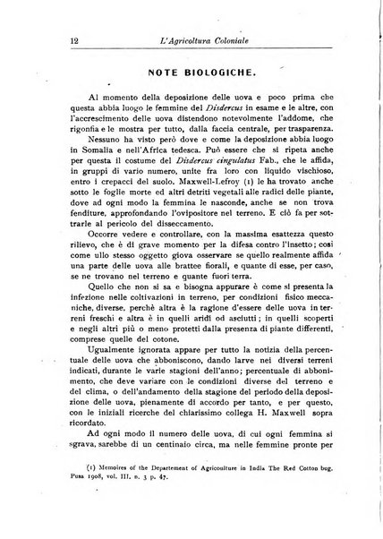 L'agricoltura coloniale organo dell'Istituto agricolo coloniale italiano e dell'Ufficio agrario sperimentale dell'Eritrea