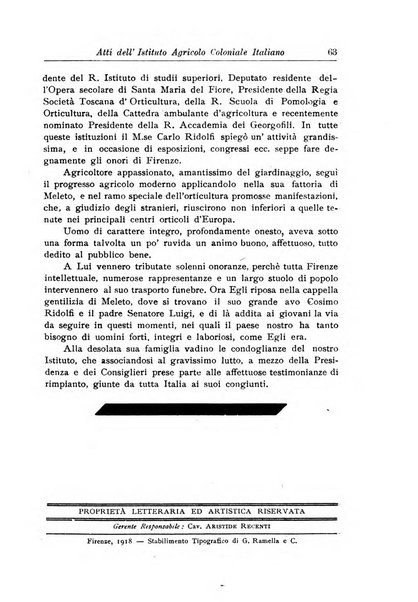 L'agricoltura coloniale organo dell'Istituto agricolo coloniale italiano e dell'Ufficio agrario sperimentale dell'Eritrea