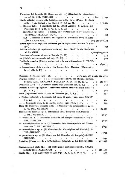 L'agricoltura coloniale organo dell'Istituto agricolo coloniale italiano e dell'Ufficio agrario sperimentale dell'Eritrea