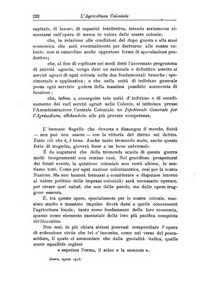 L'agricoltura coloniale organo dell'Istituto agricolo coloniale italiano e dell'Ufficio agrario sperimentale dell'Eritrea