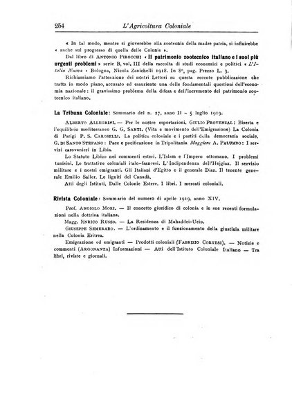 L'agricoltura coloniale organo dell'Istituto agricolo coloniale italiano e dell'Ufficio agrario sperimentale dell'Eritrea