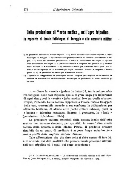 L'agricoltura coloniale organo dell'Istituto agricolo coloniale italiano e dell'Ufficio agrario sperimentale dell'Eritrea