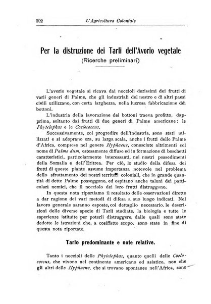 L'agricoltura coloniale organo dell'Istituto agricolo coloniale italiano e dell'Ufficio agrario sperimentale dell'Eritrea