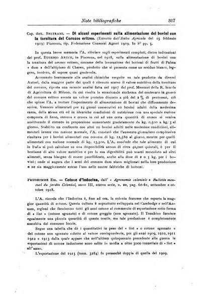 L'agricoltura coloniale organo dell'Istituto agricolo coloniale italiano e dell'Ufficio agrario sperimentale dell'Eritrea