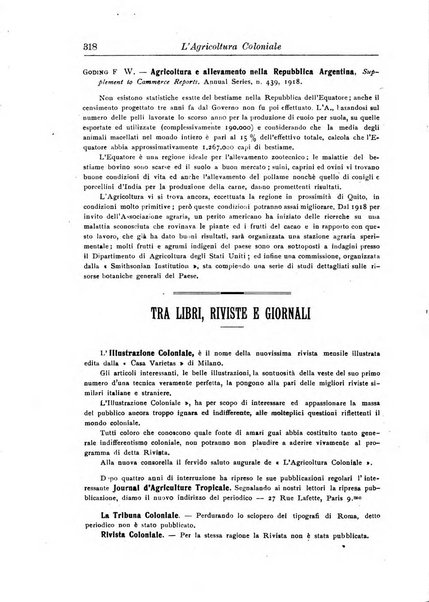 L'agricoltura coloniale organo dell'Istituto agricolo coloniale italiano e dell'Ufficio agrario sperimentale dell'Eritrea